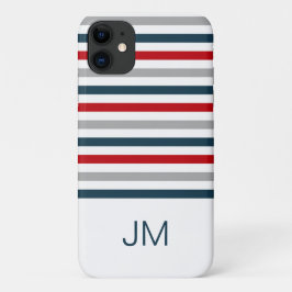 Capa Para iPhone 11 Gamas de marinhos horizontais coloridas