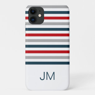 Capa Para iPhone 11 Gamas de marinhos horizontais coloridas