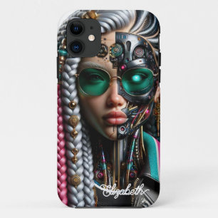 Capa Para iPhone 11 Gangsta Girl Robótica de Streetwear com Dreadlocks