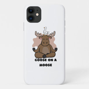 Capa Para iPhone 11 Ganso em um alce animal engraçado