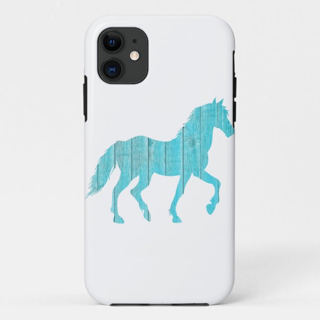 Capa Para iPhone 11 garanhão de cavalo, silhueta de mustang (Verso)