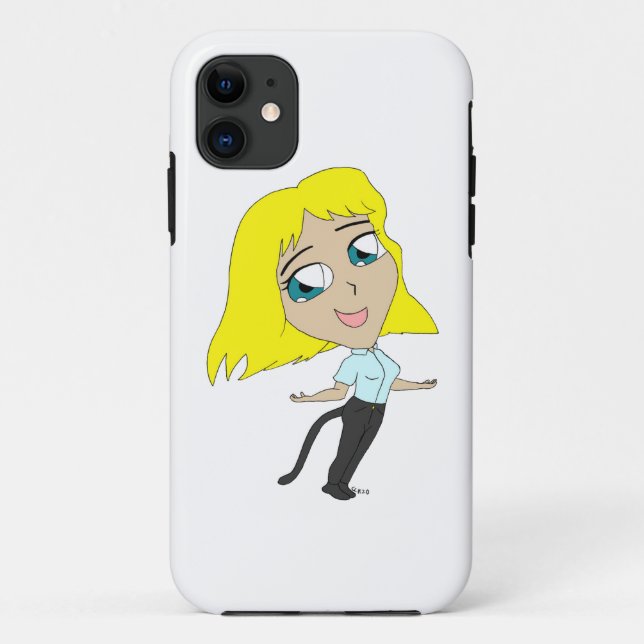 Capa Para iPhone 11 garota chibi com cauda (Verso)