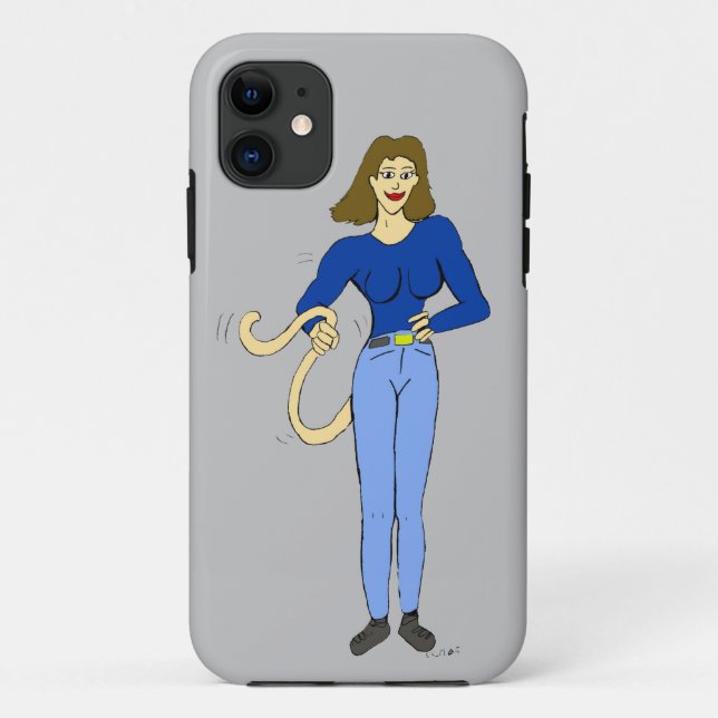 Capa Para iPhone 11 garota com cauda (Verso)