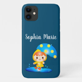 Capa Para iPhone 11 Garota Dançando Sob A Chuva