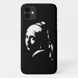 Capa Para iPhone 11 Garota de abstrato com brinco de pérolas