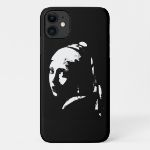 Capa Para iPhone 11 Garota de abstrato com brinco de pérolas