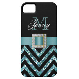 CAPA PARA iPhone 11 GAROTA DE CHEVRON CHEVRON TURQUOISTA PRETA