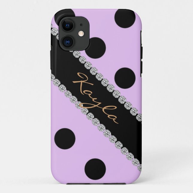 Capa Para iPhone 11 GAROTA, telefono 5 COBRIR BOLINHAS DESIGN (Verso)