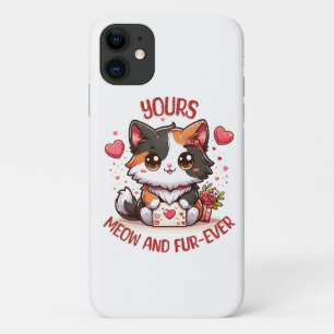 Capa Para iPhone 11 Gatinho Calico Adorável Dia dos Namorados