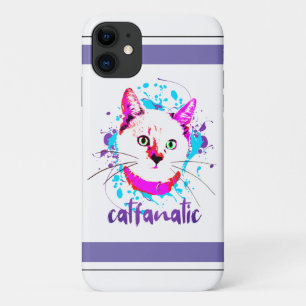 Capa Para iPhone 11 Gatinho Cinto Face Azul Rosa Quente Gato Fanático