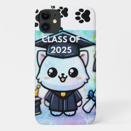 Capa Para iPhone 11 Gatinho de Graduação Elegante