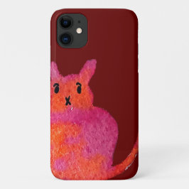 Capa Para iPhone 11 Gatinho giro, rosa,