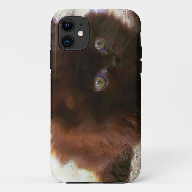 Capa Para iPhone 11 Gatinho persa preto (Verso)