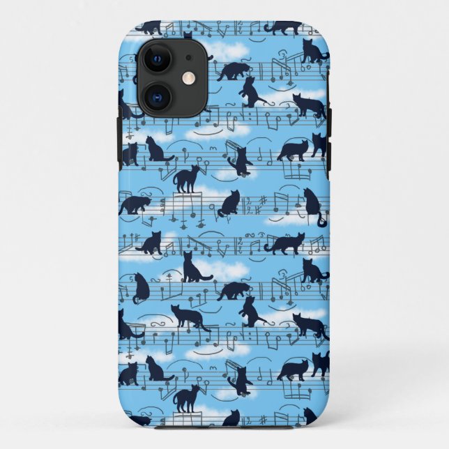 Capa Para iPhone 11 gatinhos musicais (Verso)