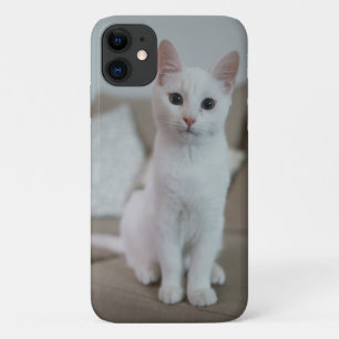 Capa Para iPhone 11 Gato branco   Zazzle_Growth.