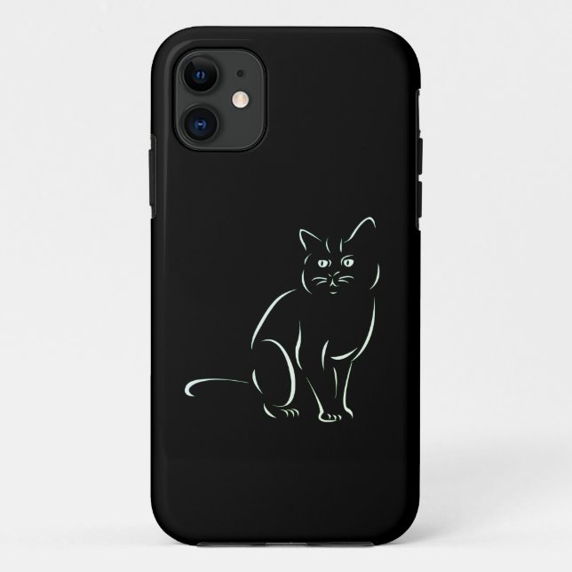 Capa Para iPhone 11 Gato de Gatinho Branco (Verso)