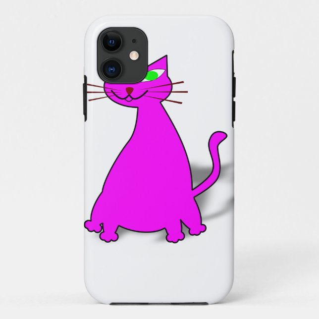 Capa Para iPhone 11 Gato De Gordura Rosa (Verso)