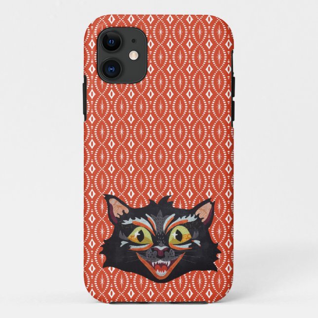 Capa Para iPhone 11 Gato de Halloween (Verso)