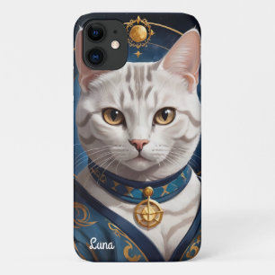 Capa Para iPhone 11 Gato de Shorthair Regente Americano Vestido de Azu