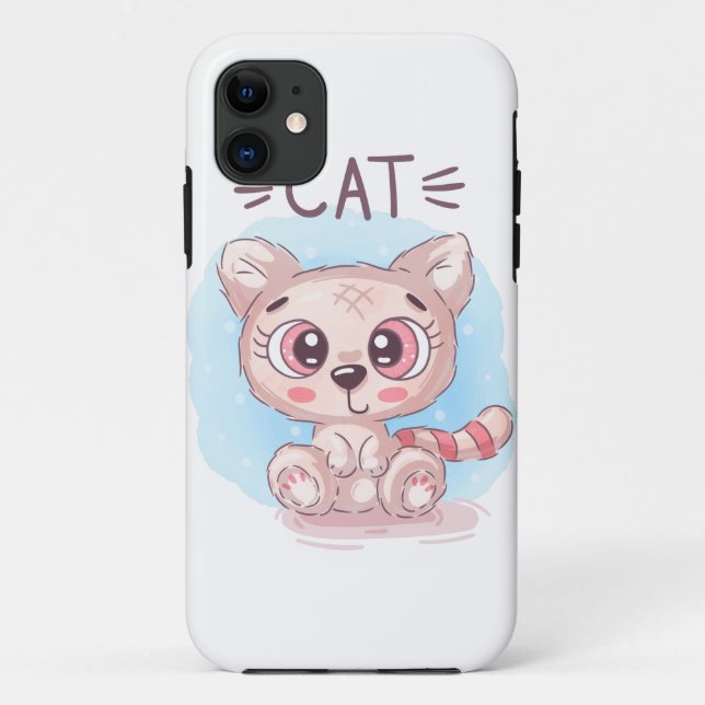 Capa Para iPhone 11 Gato de ursinho (Verso)