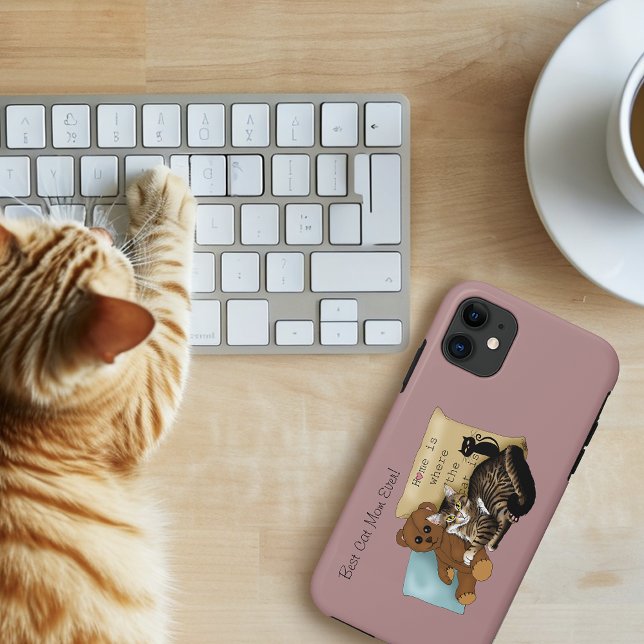 Capa Para iPhone 11 Gato dia de as mães (Criador carregado)