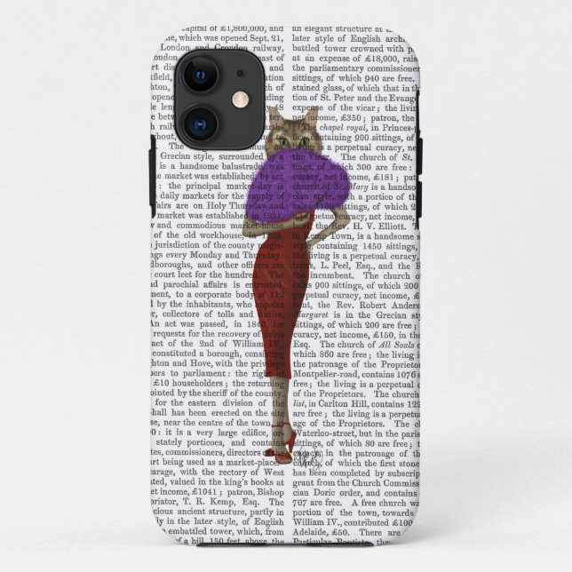 Capa Para iPhone 11 Gato Em Vestido Vermelho (Verso)