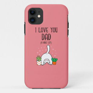 Capa Para iPhone 11 Gato Engraçado Eu Te Amo Pai Buraco
