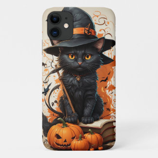Capa Para iPhone 11 Gato Negro Halloween