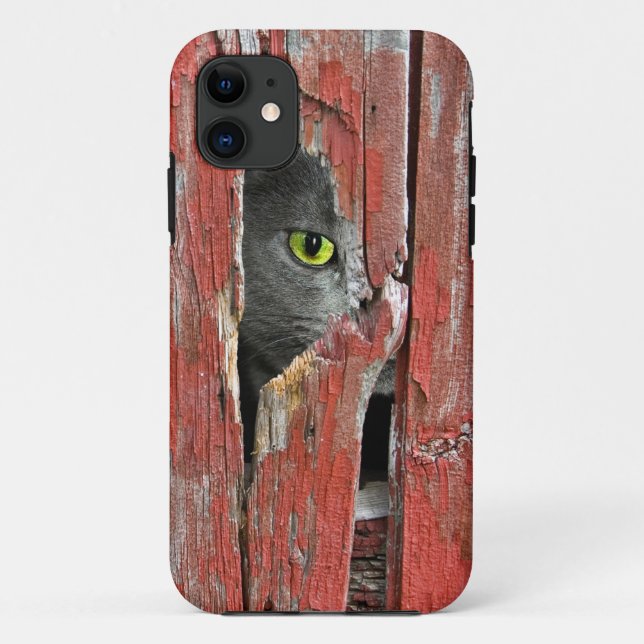 Capa Para iPhone 11 Gato no celeiro velho (Verso)