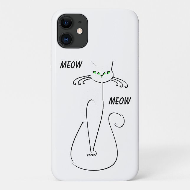 Capa Para iPhone 11 Gato Preto-Viciado Em Vaca-Vaca Curva Texto Person (Verso)