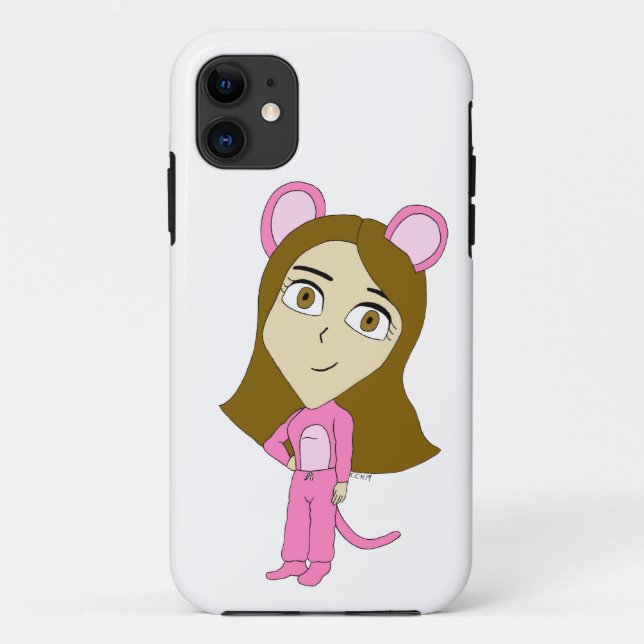 Capa Para iPhone 11 gato rosa (Verso)