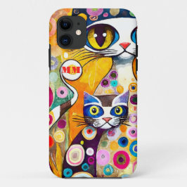 Capa Para iPhone 11 Gatos Abstratos Legais