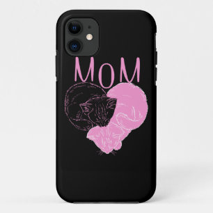 Capa Para iPhone 11 Gatos Cardíacos Rosa MOM
