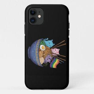 Capa Para iPhone 11 Gatos da Bandeira do Arco-íris Ramen Anime Mês do