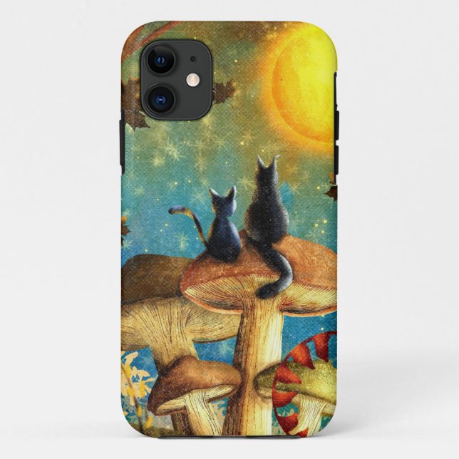 Capa Para iPhone 11 Gatos De Cogumelo (Verso)