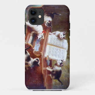 Capa Para iPhone 11 Gatos do piano do vintage