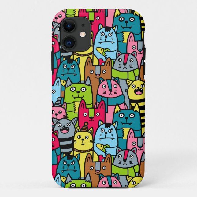 Capa Para iPhone 11 Gatos e gatinhos (Verso)