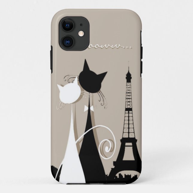 Capa Para iPhone 11 gatos em paris iphone 5 caso (Verso)