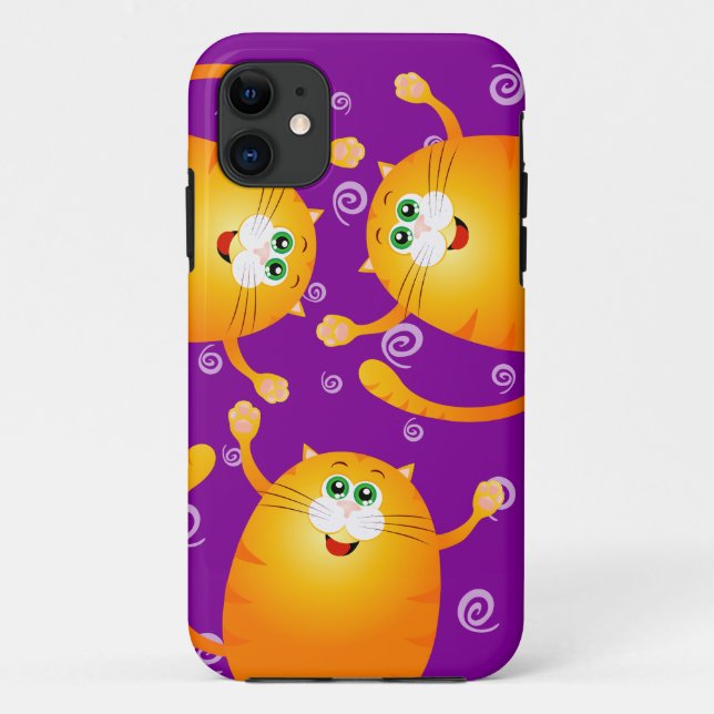 Capa Para iPhone 11 Gatos engraçados, caso do iPhone 5 (Verso)