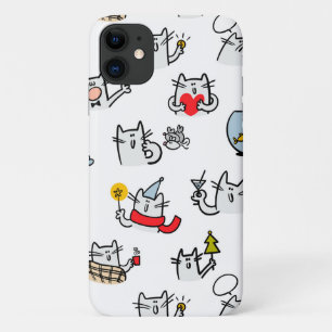 Capa Para iPhone 11 Gatos engraçados, leite e magia.