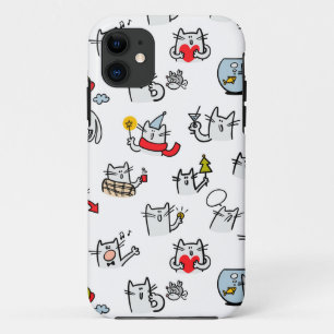 Capa Para iPhone 11 Gatos engraçados, leite e magia.