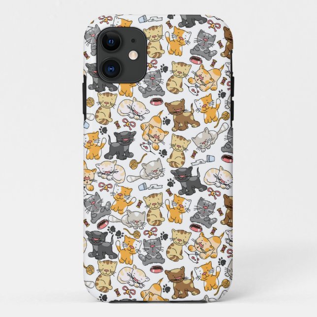 Capa Para iPhone 11 Gatos Gatinhos Divertidos (Verso)