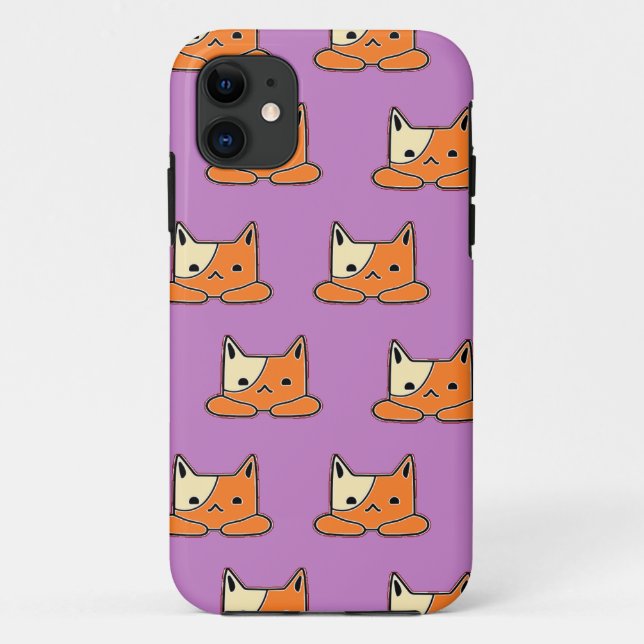 Capa Para iPhone 11 Gatos graves em roxo (Verso)