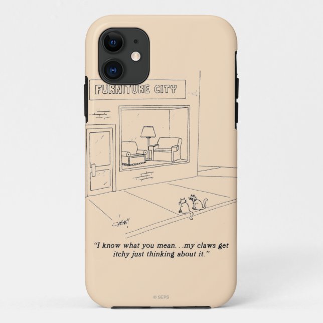 Capa Para iPhone 11 Gatos que agarram a mobília (Verso)