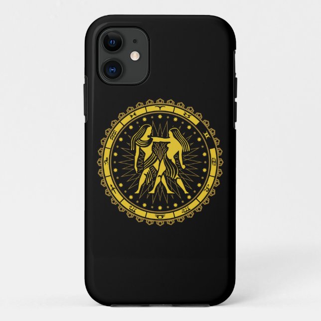 Capa Para iPhone 11 Gemini - Símbolo Zodíaco - Símbolo - Horoscópio (Verso)