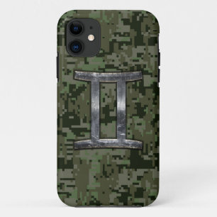 Capa Para iPhone 11 Gemini Zodiac - Símbolo da Camuflagem Digital Ver