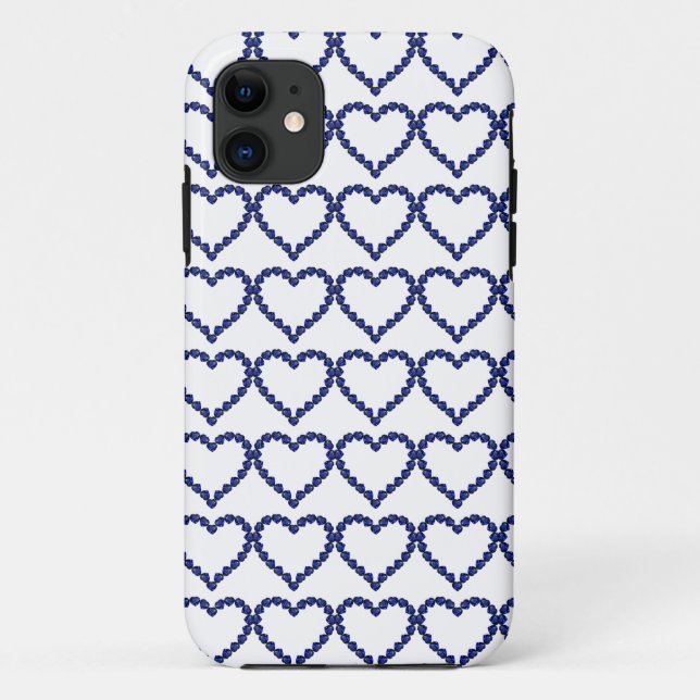 Capa Para iPhone 11 Gemstone Sapphire Blue Heart (Verso)