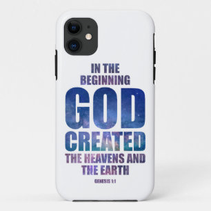 Capa Para iPhone 11 Gênesis 1:1 No Universo Criado DEUS inicial