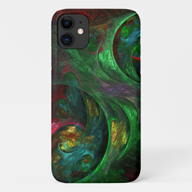 Capa Para iPhone 11 Genesis Abstrato Art Verde (Verso)