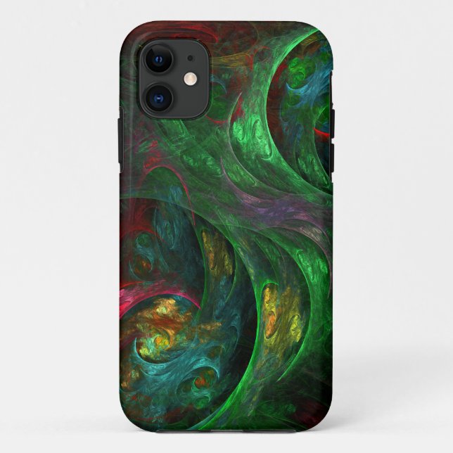 Capa Para iPhone 11 Genesis Abstrato Art Verde (Verso)